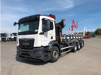 New Hook lift truck, Crane truck MAN TGS 35.480 HYVA 26-60-SKZ mit FASSI F275: picture 2