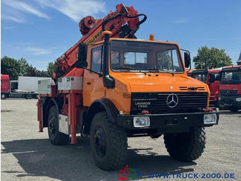 Crane truck Unimog U1700 Kran PK16000 + Jib Höhe 22,50m + Winde: picture 2