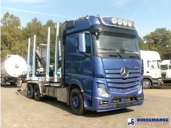 Log truck, Crane truck Mercedes-Benz Actros 2663 6x4 Euro 6 loglift F96 crane timber truck: picture 2