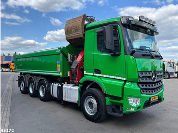 Tipper, Crane truck Mercedes-Benz Arocs 3743 8x4 Euro 6 HMF 19 Tonmeter Elektrisch/Hydraulisch aangedreven Z-kraan: picture 4