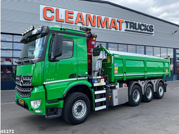 Tipper, Crane truck Mercedes-Benz Arocs 3743 8x4 Euro 6 HMF 19 Tonmeter Elektrisch/Hydraulisch aangedreven Z-kraan: picture 3