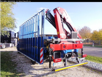 Dropside/ Flatbed truck, Crane truck MAN TGM (TG3) 18.320 4x2 BL CH Glastransporter Hegla: picture 3