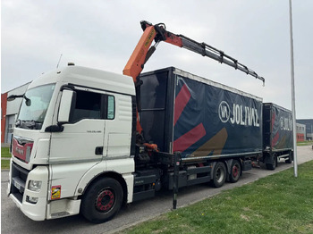 Curtainsider truck, Crane truck MAN TGX 26.480 6X2 - EURO 6 + PALFINGER PK20002 + RE: picture 4