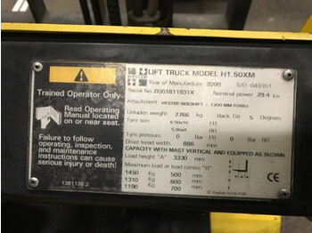 LPG forklift Hyster 1.5 ton Duplex Doorkijkmast Sideshift LPG heftruck: picture 2