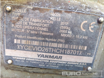 Mini excavator 2017 Yanmar ViO26: picture 2