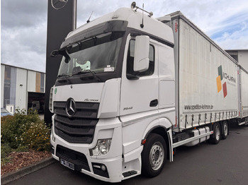 Curtainsider truck Mercedes-Benz Actros 2542 LnR 6x2 Retarder Standklima: picture 2