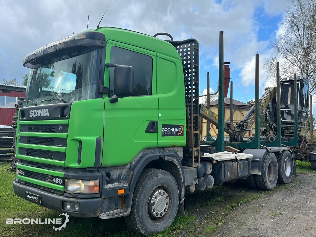 2001 Scania R144 6x4 Loglift + 1997 Närko TP3-RT-280 - Log truck, Crane truck: picture 1 2001 Scania R144 6x4 Loglift + 1997 Närko TP3-RT-280 - Log truck, Crane truck: picture 1