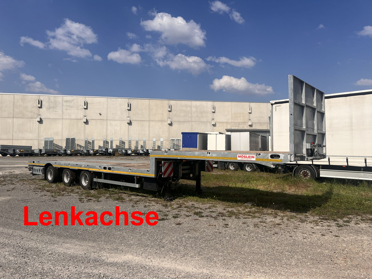 Möslein ST 3 Plato 8,7 3 Achs Satteltieflader Plato 45 t GGfür Fertigteile, Baumaschinen - Low loader semi-trailer: picture 1 Möslein ST 3 Plato 8,7 3 Achs Satteltieflader Plato 45 t GGfür Fertigteile, Baumaschinen - Low loader semi-trailer: picture 1