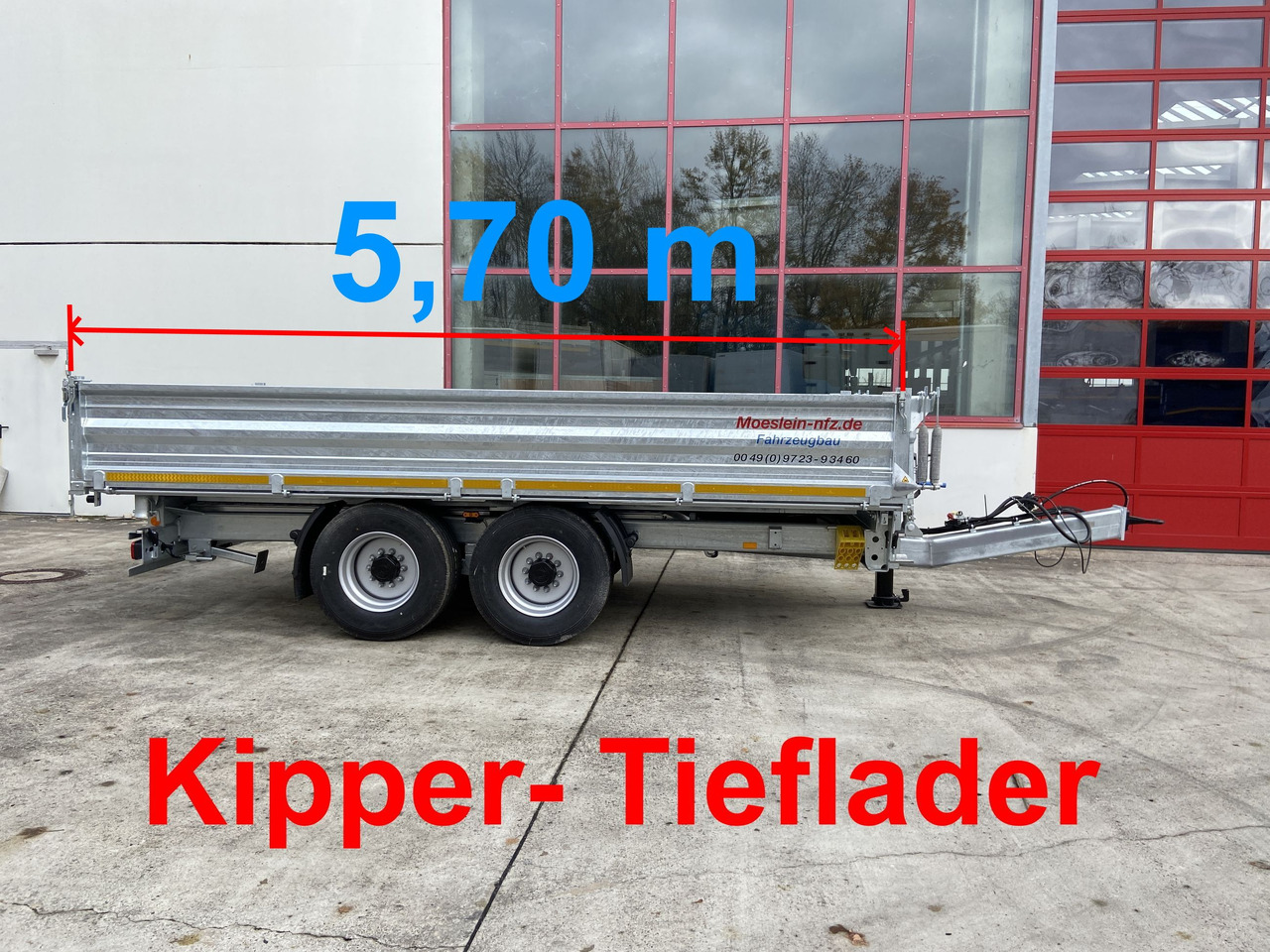 Möslein TTD 14 5,70 m 14 t Tandem- Kipper Tieflader 5,70 m lang, Breite Reifen-- Neufahrzeug -- - Tipper trailer: picture 1 Möslein TTD 14 5,70 m 14 t Tandem- Kipper Tieflader 5,70 m lang, Breite Reifen-- Neufahrzeug -- - Tipper trailer: picture 1