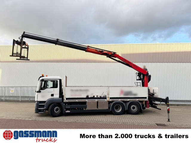 Dropside/ Flatbed truck, Crane truck MAN TGS 26.420 6x2-4 LL, Navi, Lenk-/Liftachse,: picture 14