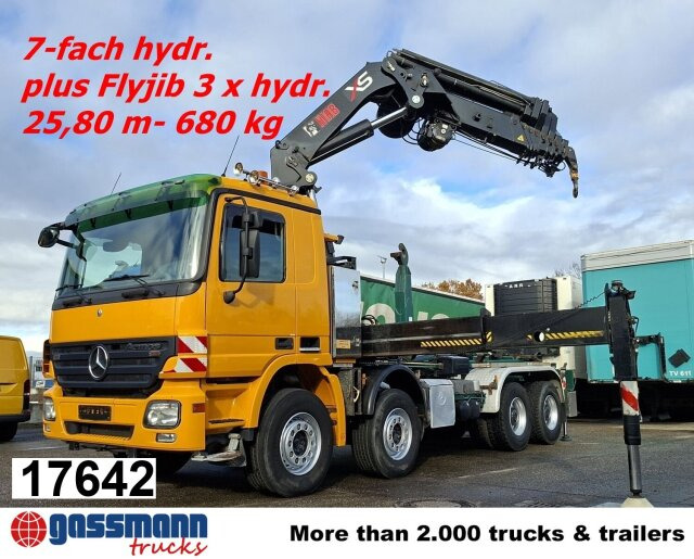Mercedes-Benz Actros 4146 K 8x4/4, Retarder, Kran Hiab XS 477 - Hook lift truck, Crane truck: picture 1 Mercedes-Benz Actros 4146 K 8x4/4, Retarder, Kran Hiab XS 477 - Hook lift truck, Crane truck: picture 1