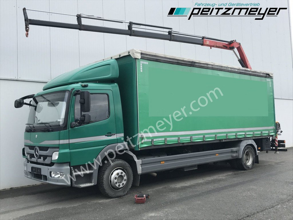 MERCEDES-BENZ Atego 1224 L Pritsche m. Heckkran Funk 4 x hydraulisch - Curtainsider truck, Crane truck: picture 1 MERCEDES-BENZ Atego 1224 L Pritsche m. Heckkran Funk 4 x hydraulisch - Curtainsider truck, Crane truck: picture 1