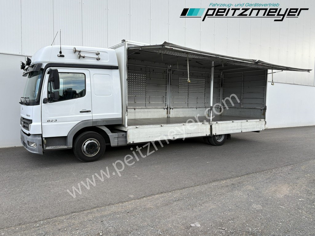 MERCEDES-BENZ Atego 823 L Geflügelpritsche L - Fahrerhaus, Klima, 2 x AHK - Box truck: picture 1 MERCEDES-BENZ Atego 823 L Geflügelpritsche L - Fahrerhaus, Klima, 2 x AHK - Box truck: picture 1