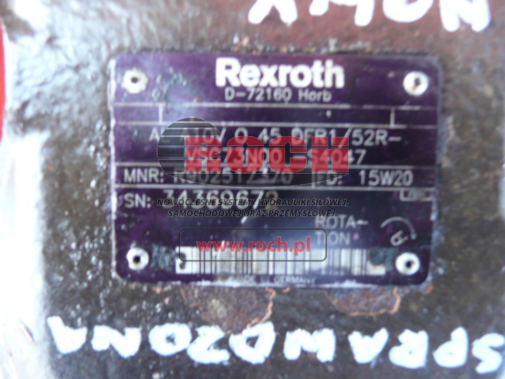 REXROTH AL A10VO45DFR1/52R-VSC73N00-54047 - Hydraulic pump: picture 2 REXROTH AL A10VO45DFR1/52R-VSC73N00-54047 - Hydraulic pump: picture 2