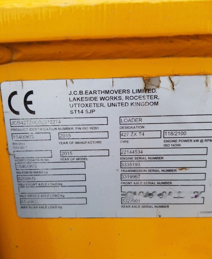 JCB 427 ZXT4 - Wheel loader: picture 4 JCB 427 ZXT4 - Wheel loader: picture 4