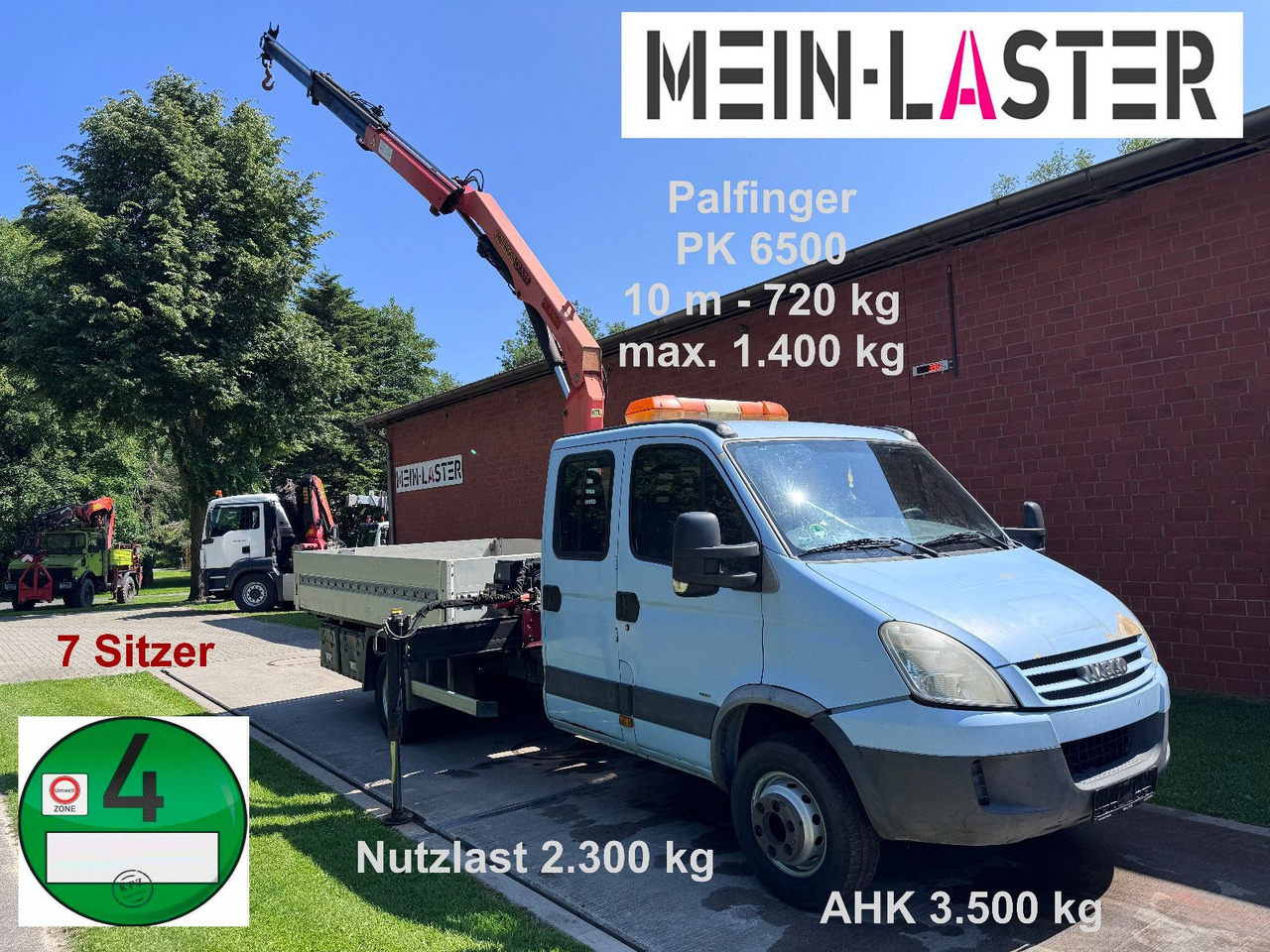 Iveco 65C180 3.0d Palfinger PK 6500 7 Sitzer NL 2300kg - Flatbed van, Combi van: picture 1 Iveco 65C180 3.0d Palfinger PK 6500 7 Sitzer NL 2300kg - Flatbed van, Combi van: picture 1
