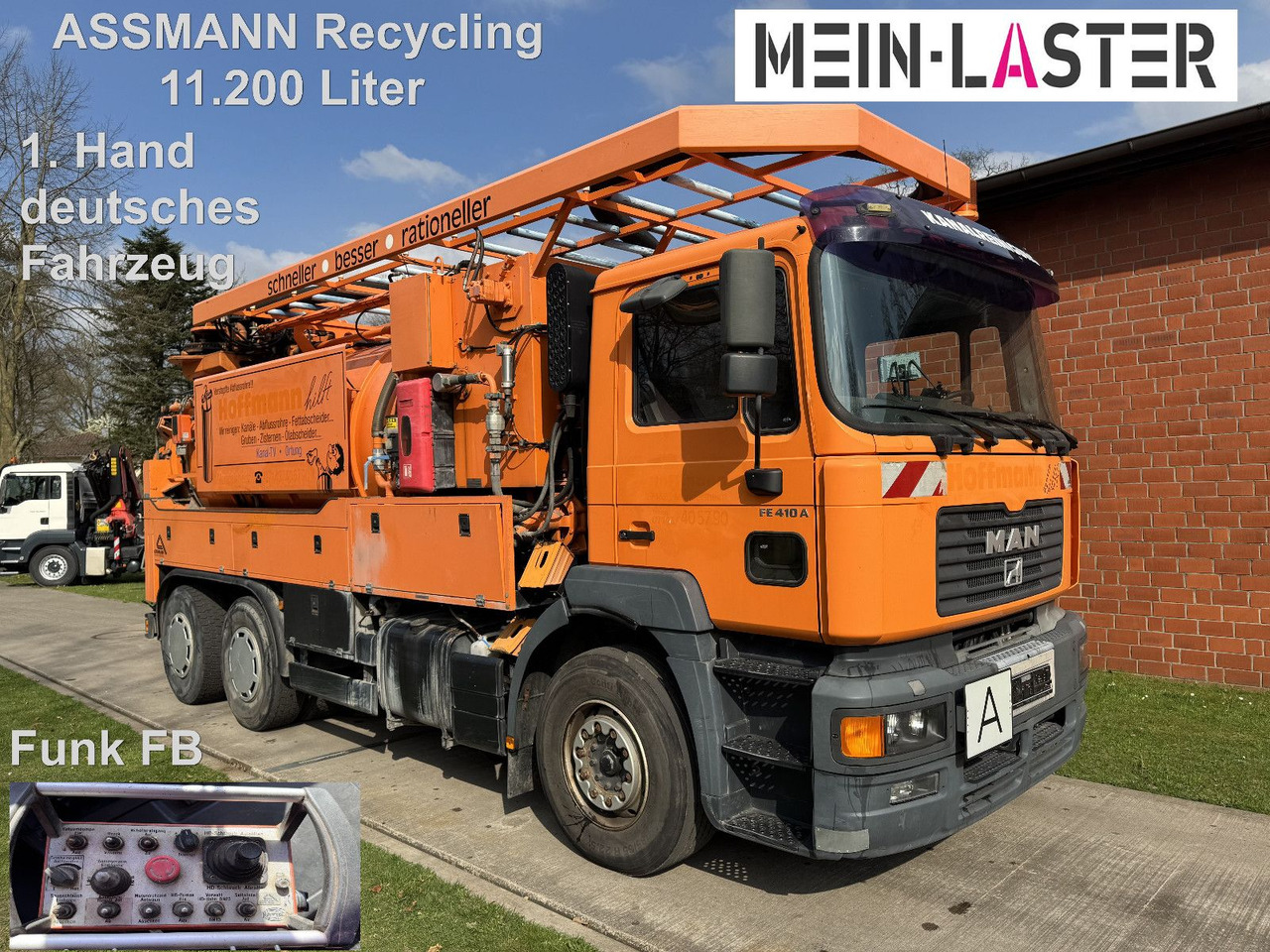 MAN FE 410 Assmann Saug HD Spüler Recycling + FB. - Vacuum truck: picture 1 MAN FE 410 Assmann Saug HD Spüler Recycling + FB. - Vacuum truck: picture 1