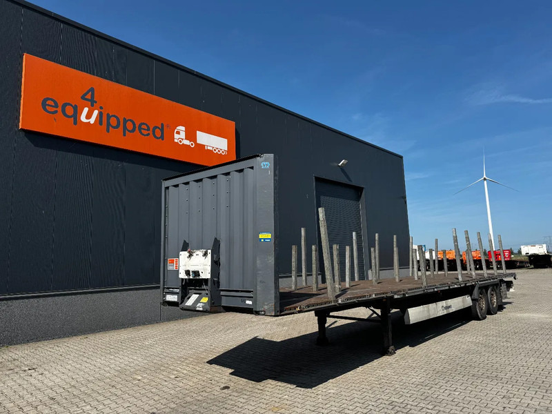 Krone originele platte oplegger met rongpotten + rongen, liftas, schijfremmen, NL-oplegger - Dropside/ Flatbed semi-trailer: picture 1 Krone originele platte oplegger met rongpotten + rongen, liftas, schijfremmen, NL-oplegger - Dropside/ Flatbed semi-trailer: picture 1