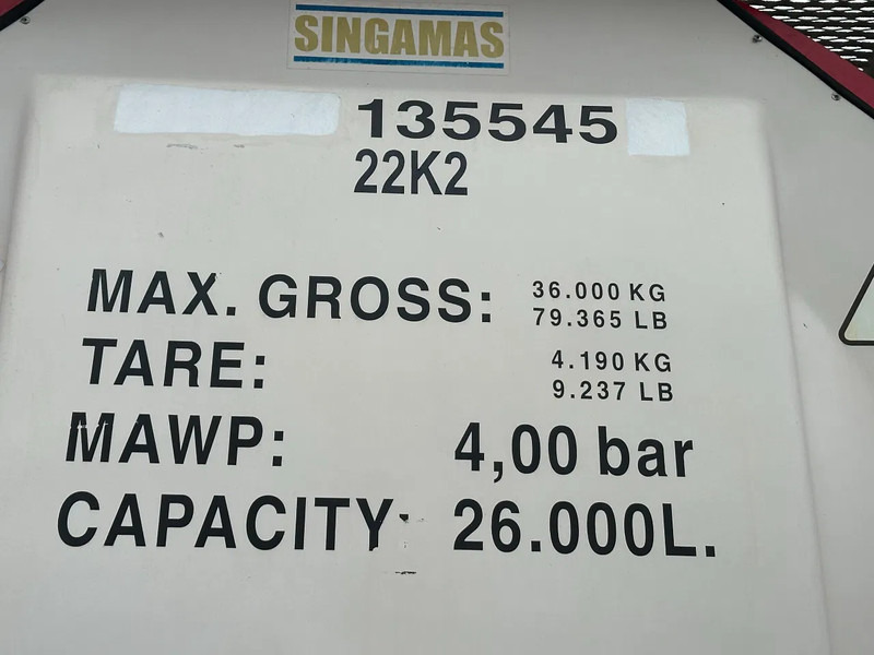 Storage tank for transportation of fuel SINGAMAS 20FT ISO, 26.000L/1-COMP/3 BAFFELS/3 manholes, 5Y inspection: 06/2027: picture 13
