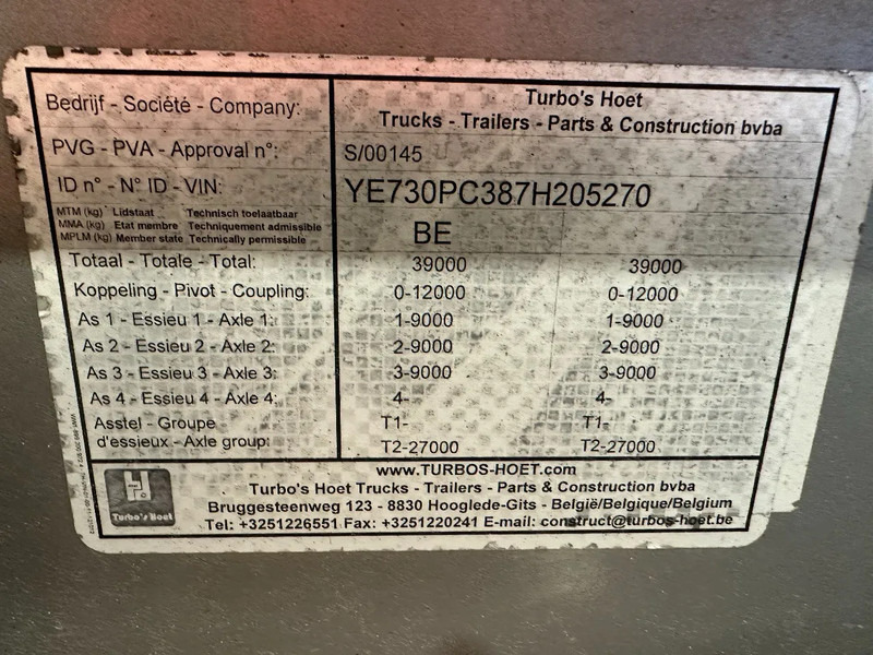 Container transporter/ Swap body semi-trailer TURBO'S HOET 20FT/30FT, ADR (FL, AT), empty weight: 3.720kg, liftaxle, SAF disc: picture 20