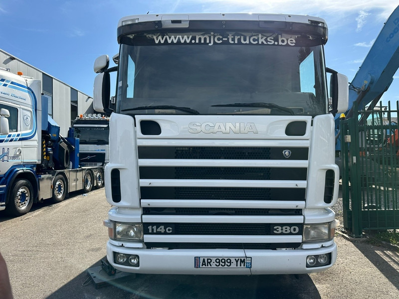 Scania 114C-380 8x4 + CRANE HIAB 700 E-5 - PLATFORM 6m80 + TWISTLOCKS - MANUAL - RETARDER - STEEL SPRING / BIG AXLE HUB REDUCTION - AP ACHSEN - Crane truck: picture 2 Scania 114C-380 8x4 + CRANE HIAB 700 E-5 - PLATFORM 6m80 + TWISTLOCKS - MANUAL - RETARDER - STEEL SPRING / BIG AXLE HUB REDUCTION - AP ACHSEN - Crane truck: picture 2