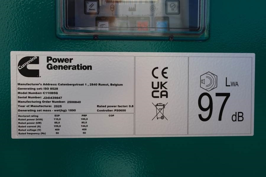 Generator set Cummins C110D5Q Declaration of Conformity, Diesel, 110kVA,: picture 6