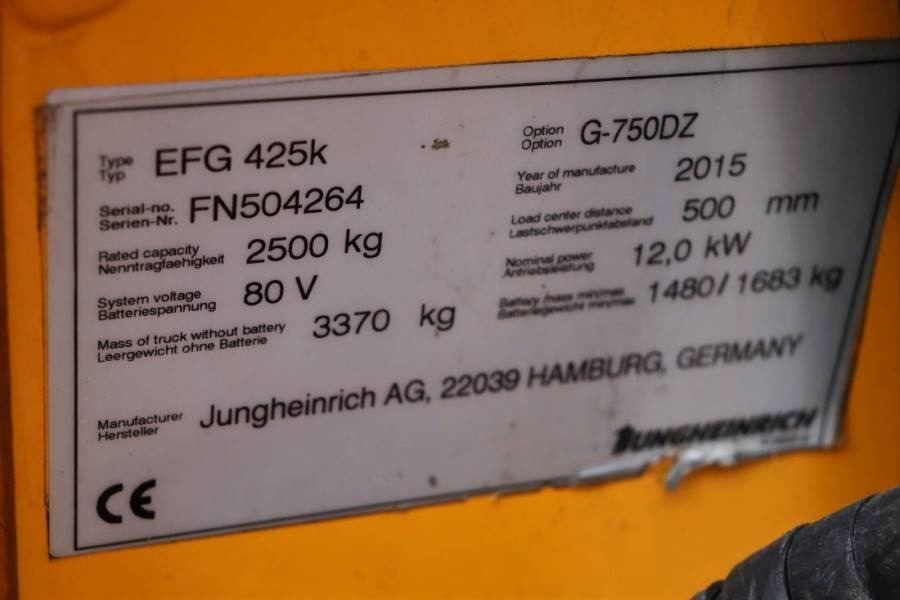 Diesel forklift Jungheinrich EFG425K Valid inspection, *Guarantee! Electric, Li: picture 6