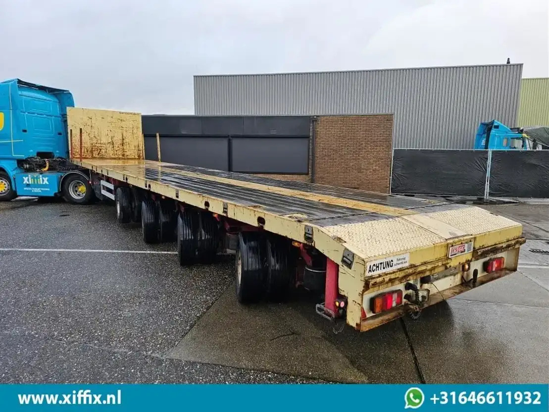 ES-GE 4-ass. Vlakke uitschuifbare Mega oplegger / 4x gestuurd / 14129 - Dropside/ Flatbed semi-trailer: picture 3 ES-GE 4-ass. Vlakke uitschuifbare Mega oplegger / 4x gestuurd / 14129 - Dropside/ Flatbed semi-trailer: picture 3