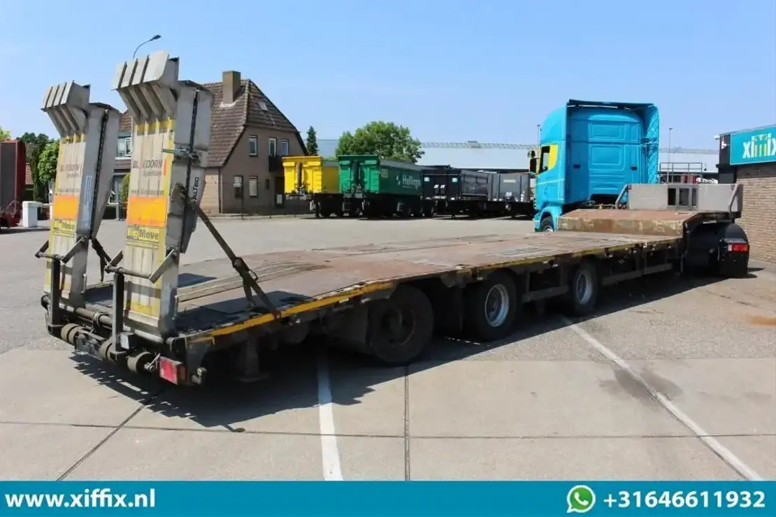 Low loader semi-trailer Meusburger 3-ass. Uitschuifbare semi dieplader met Alu. kleppen / Naloop gestuur: picture 10