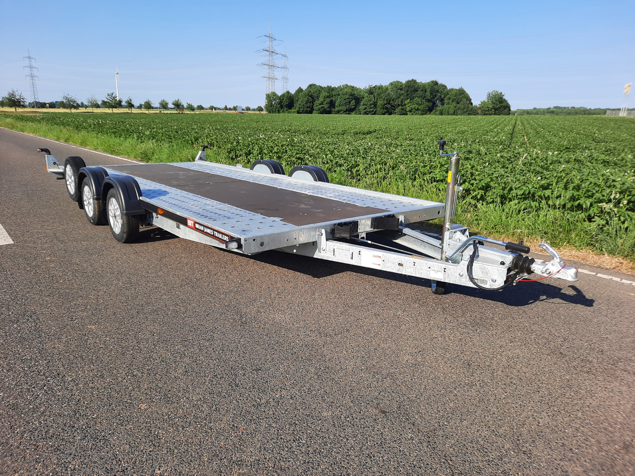 Autotransporter trailer Brian James A4 Transporter 500x200cm blackline Alufelgen easy glide Rampen 240cm Reifenregal 3000kg: picture 15