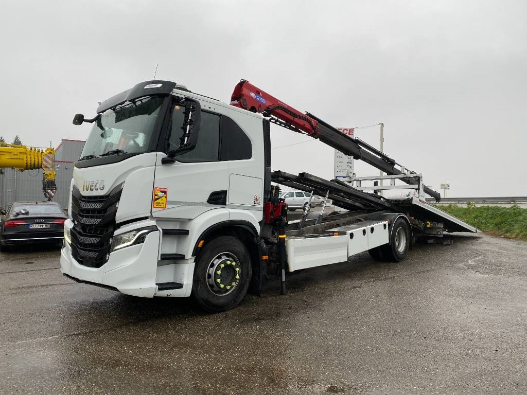 Iveco S WAY480 /FIAULT PF60 +GRUE HMF endommagée - Autotransporter truck: picture 2 Iveco S WAY480 /FIAULT PF60 +GRUE HMF endommagée - Autotransporter truck: picture 2