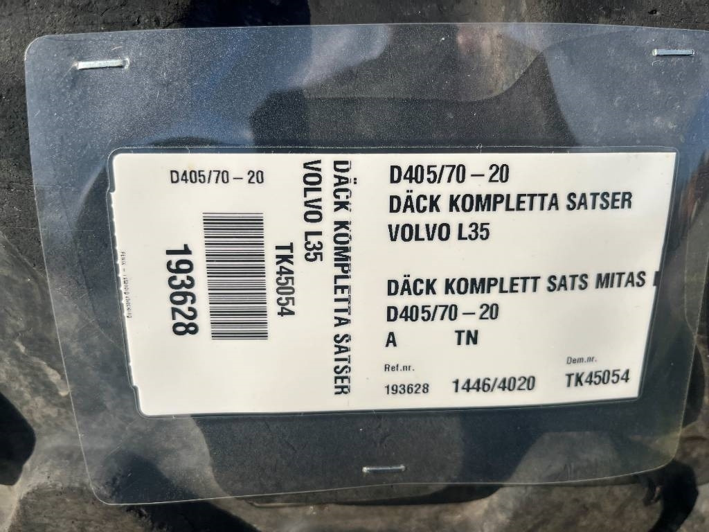 Mitas 405 70 R20 till Volvo L30 L35 - Tire for Construction machinery: picture 2 Mitas 405 70 R20 till Volvo L30 L35 - Tire for Construction machinery: picture 2