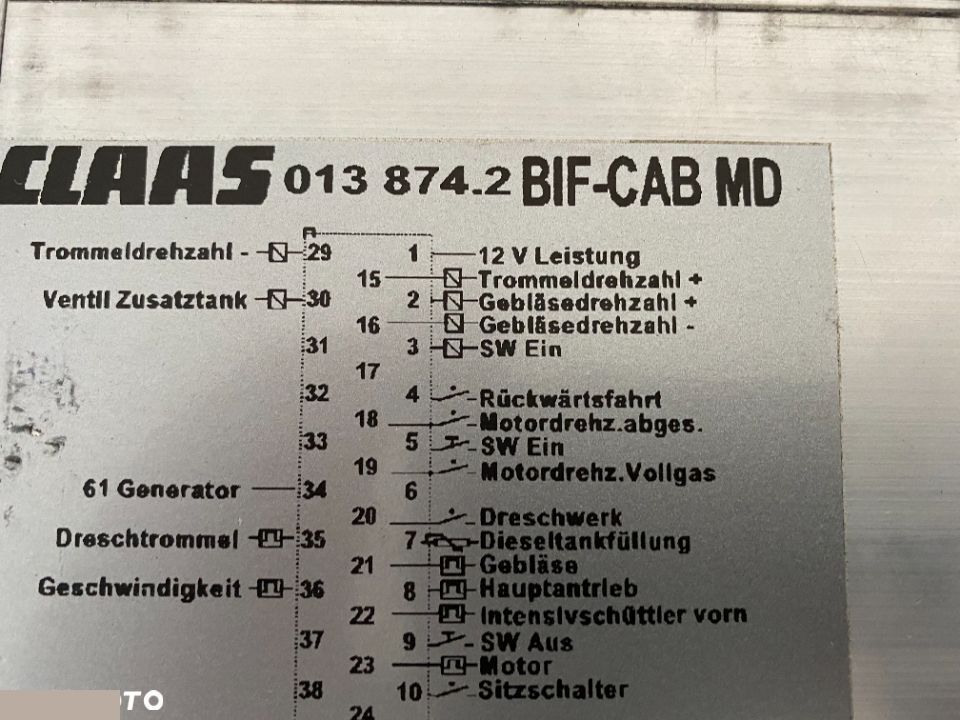 Claas Lexion 450-460-480 - 013 874.2 Płyta bezpieczników i modułów BIF CAB MD - Fuse for Agricultural machinery: picture 1 Claas Lexion 450-460-480 - 013 874.2 Płyta bezpieczników i modułów BIF CAB MD - Fuse for Agricultural machinery: picture 1