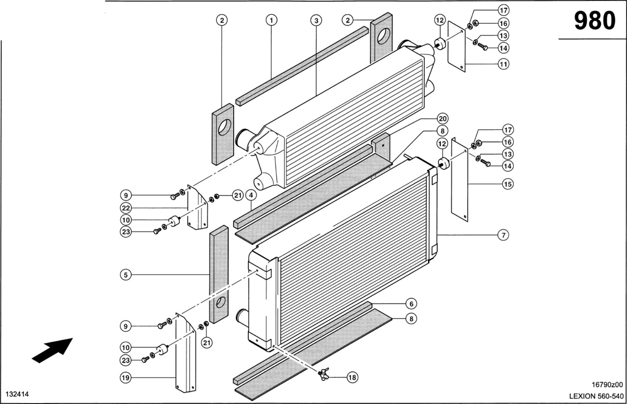 Claas Lexion 560 CHŁODNICA WODY 0007964412 (Silnik cat c9; układ chłodzenia) - Radiator for Agricultural machinery: picture 1 Claas Lexion 560 CHŁODNICA WODY 0007964412 (Silnik cat c9; układ chłodzenia) - Radiator for Agricultural machinery: picture 1