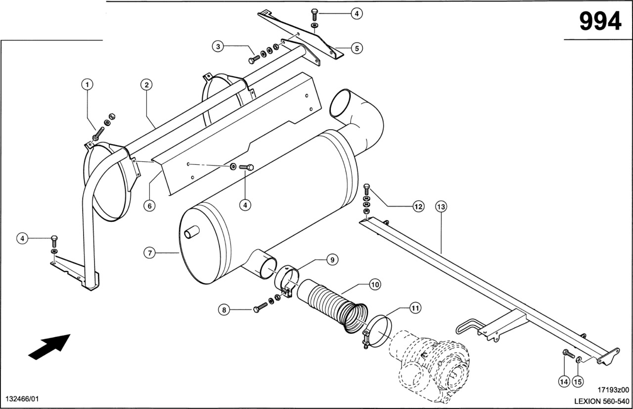 Claas Lexion 560 TŁUMIK 0007960010 (Silnik cat c9, 3126b; układ wydechowy) - Muffler for Agricultural machinery: picture 1 Claas Lexion 560 TŁUMIK 0007960010 (Silnik cat c9, 3126b; układ wydechowy) - Muffler for Agricultural machinery: picture 1