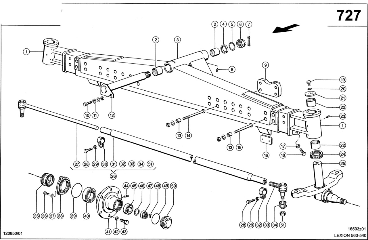 Claas Lexion 560 ZWROTNICA OSI 0007695984 (Oś kierowana, 2,54 m - 2,99 m) - Steering knuckle for Agricultural machinery: picture 1 Claas Lexion 560 ZWROTNICA OSI 0007695984 (Oś kierowana, 2,54 m - 2,99 m) - Steering knuckle for Agricultural machinery: picture 1