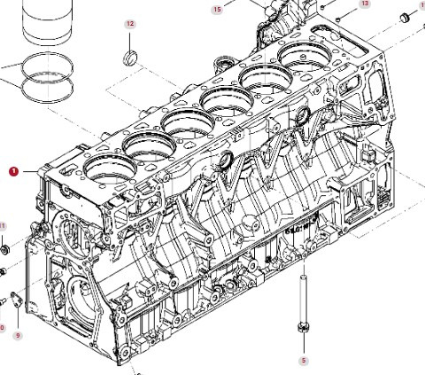 Fendt 936 Gen 7 Silnik D1556LE523 Blok Silnika H218PF150269A - Cylinder block for Agricultural machinery: picture 2 Fendt 936 Gen 7 Silnik D1556LE523 Blok Silnika H218PF150269A - Cylinder block for Agricultural machinery: picture 2