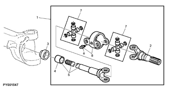 John Deere 7530 Premium - Uniwersalny wał napędowy AL175824 - Propeller shaft for Agricultural machinery: picture 1 John Deere 7530 Premium - Uniwersalny wał napędowy AL175824 - Propeller shaft for Agricultural machinery: picture 1