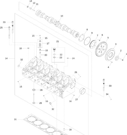 John Deere 9470RX - Wałek rozrządu R534321 (Silnik) - Camshaft for Agricultural machinery: picture 1 John Deere 9470RX - Wałek rozrządu R534321 (Silnik) - Camshaft for Agricultural machinery: picture 1