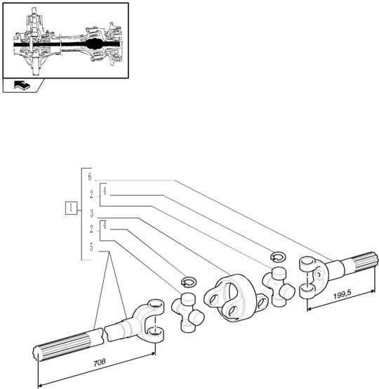 New Holland T6090 T6070 Półoś przegubowa 14t, 12t, 708mm l 5197776 - Drive shaft for Agricultural machinery: picture 1 New Holland T6090 T6070 Półoś przegubowa 14t, 12t, 708mm l 5197776 - Drive shaft for Agricultural machinery: picture 1