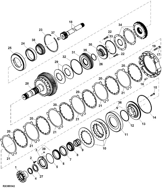 RE214241 John Deere 8345R - Tarcza sprzęgła - Clutch disc for Farm tractor: picture 1 RE214241 John Deere 8345R - Tarcza sprzęgła - Clutch disc for Farm tractor: picture 1