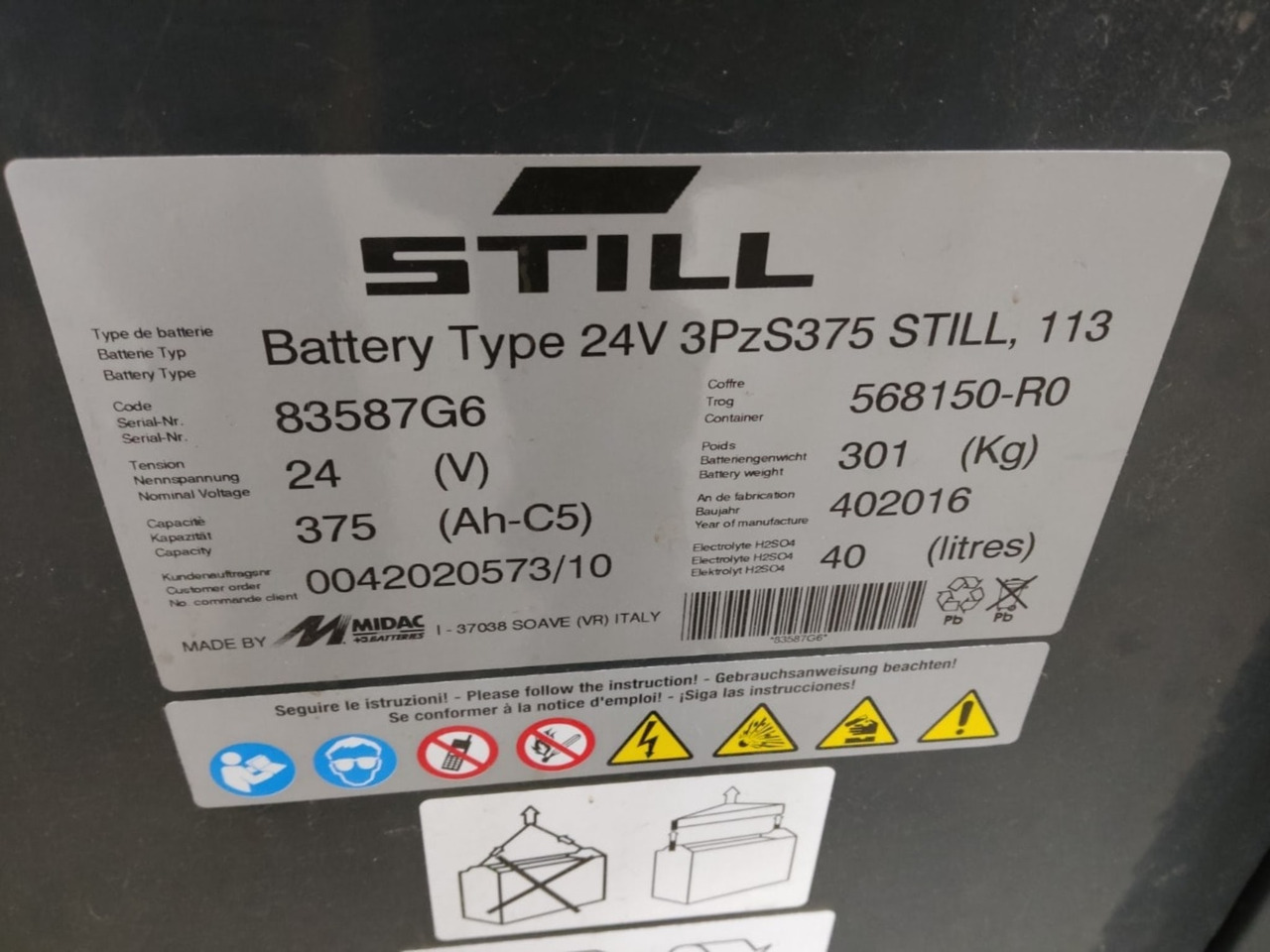 Battery Package - 4 Pcs. - Battery for Material handling equipment: picture 5 Battery Package - 4 Pcs. - Battery for Material handling equipment: picture 5