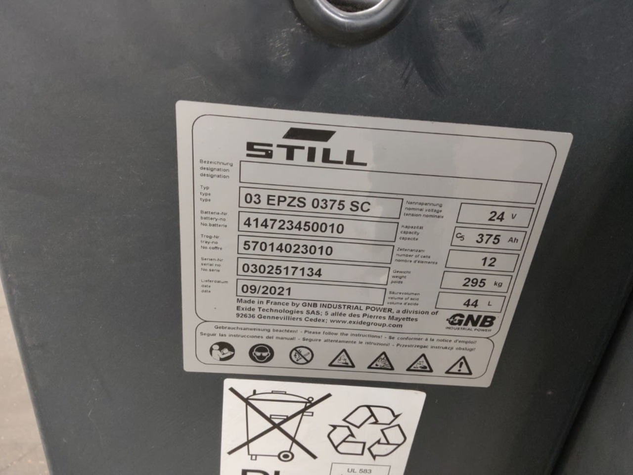 Battery Package - 5 Pcs. - Battery for Material handling equipment: picture 2 Battery Package - 5 Pcs. - Battery for Material handling equipment: picture 2