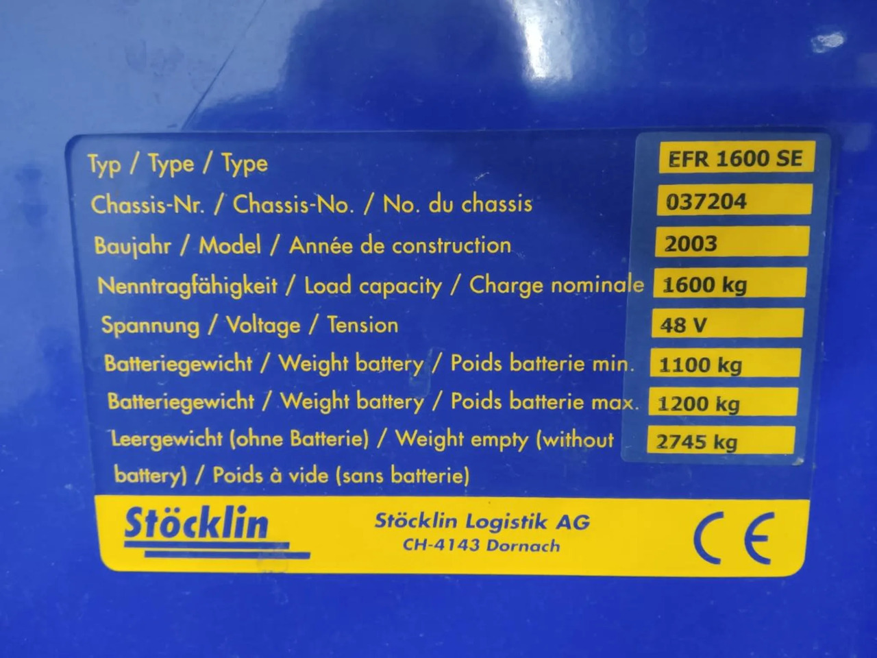 Stöcklin EFR1600SE - Reach truck: picture 2 Stöcklin EFR1600SE - Reach truck: picture 2