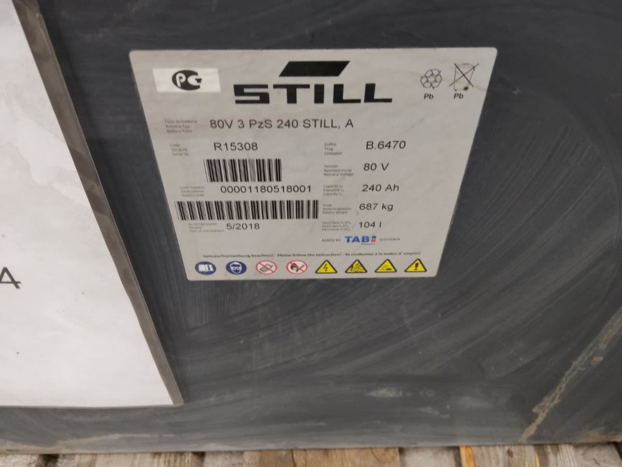 TAB Battery 80V 240Ah - Battery for Material handling equipment: picture 2 TAB Battery 80V 240Ah - Battery for Material handling equipment: picture 2