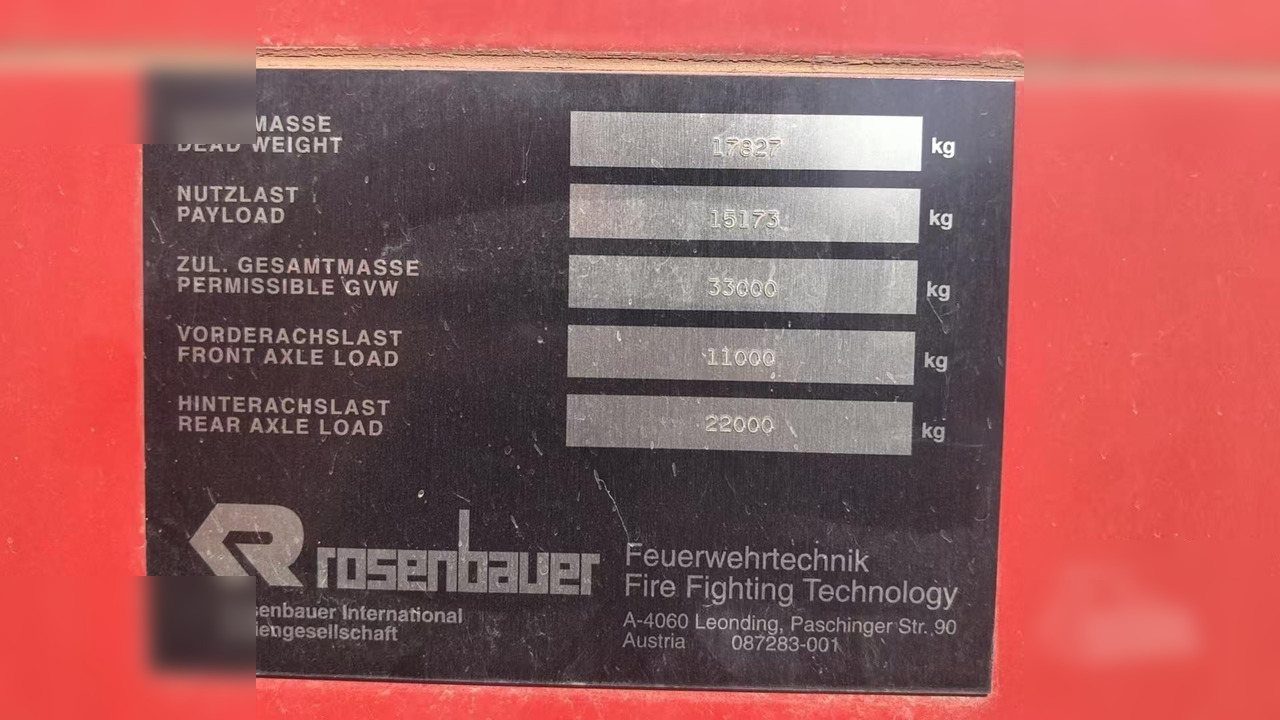 1995 ROSENBAUER FOX - Fire truck: picture 3 1995 ROSENBAUER FOX - Fire truck: picture 3