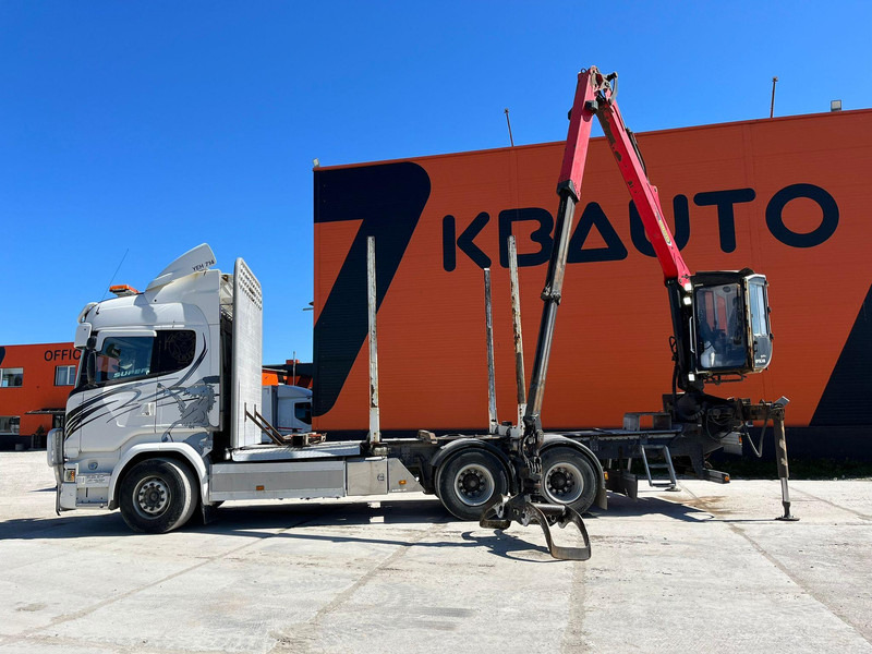 Log truck, Crane truck for transportation of timber Scania R 580 6x4 EPSILON M12L97 / RETARDER: picture 9