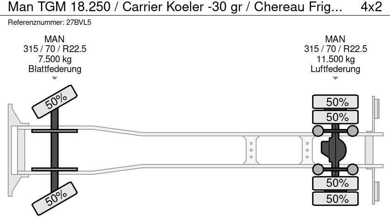 Refrigerator truck MAN TGM 18.250 / Carrier Koeler -30 gr / Chereau Frigobox / Laadklep / APK 06-26: picture 20 Refrigerator truck MAN TGM 18.250 / Carrier Koeler -30 gr / Chereau Frigobox / Laadklep / APK 06-26: picture 20