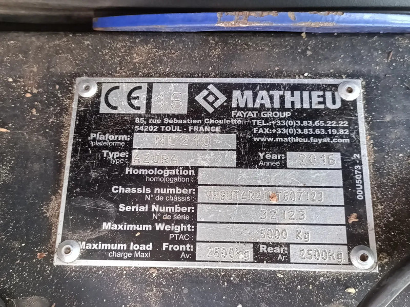 Road sweeper Mathieu MC210 Azura MC210: picture 14 Road sweeper Mathieu MC210 Azura MC210: picture 14