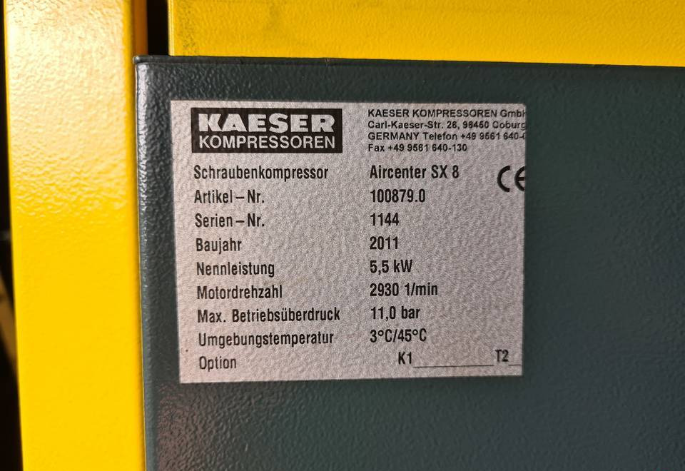 Air compressor Kompresor śrubowy KAESER Aircenter SX8 5,5 kw: picture 6